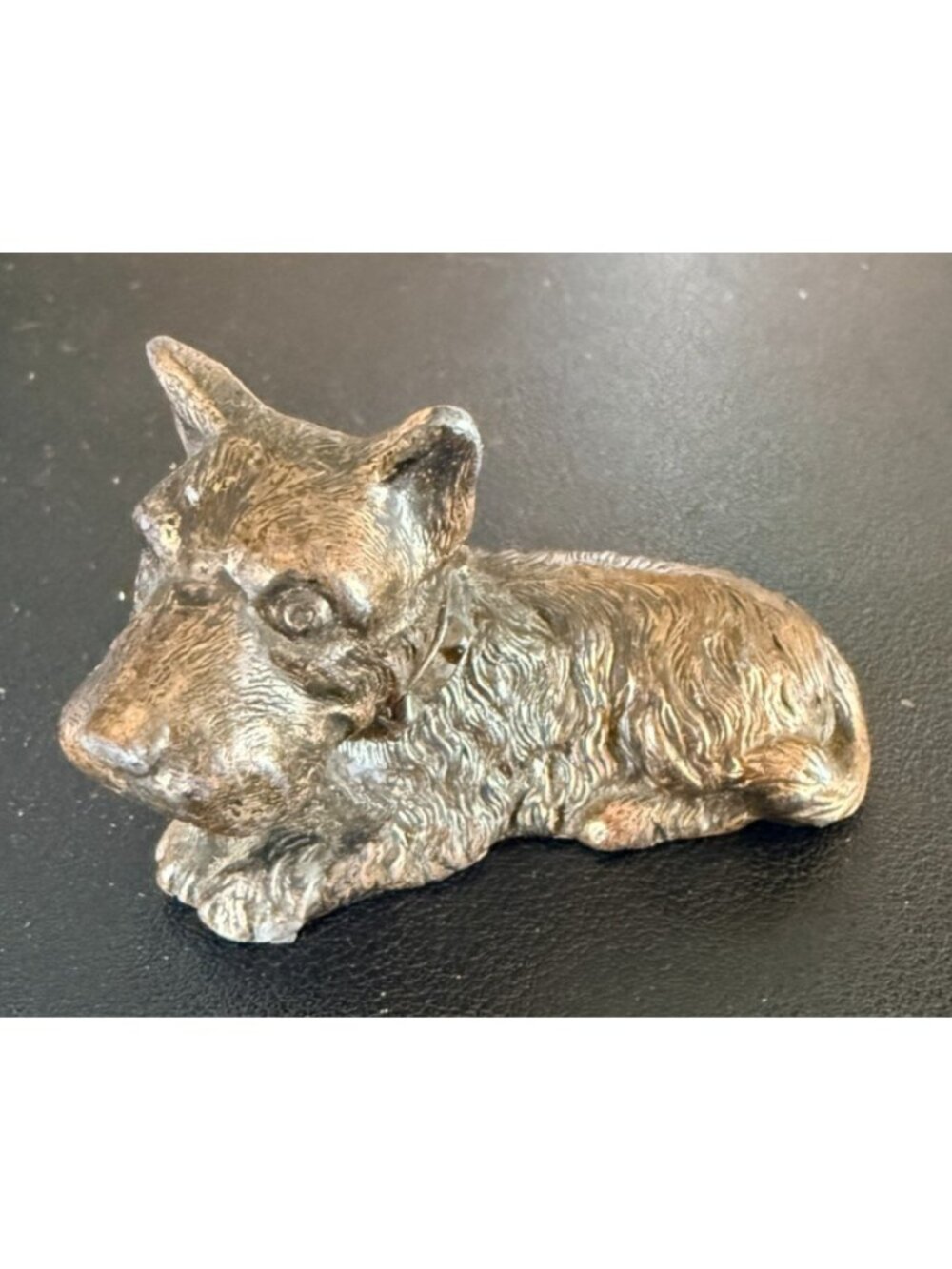 Vtg Solid Bronze Scottish Terrier Figurine Heavy Westie Dog Small Doorstop Japan